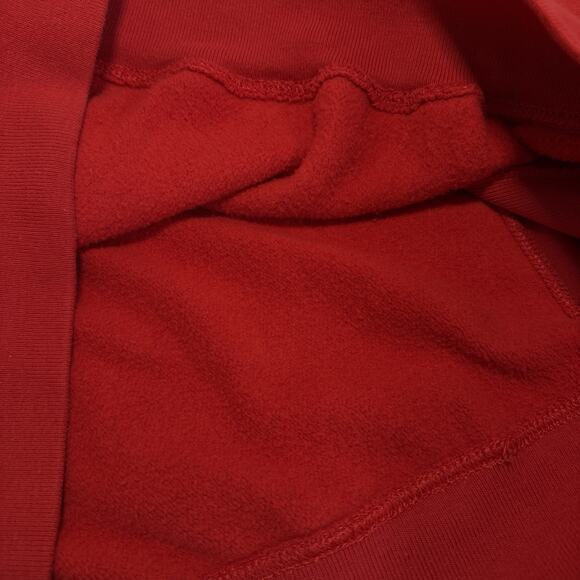 CHAMPION Reverse Weave Spellout Logo Hoodie Large Red 90s Streetwear Vintage - Picture 6 of 10